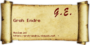 Groh Endre névjegykártya